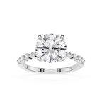 Round Cut Lab Grown Diamond Graduated Accent Engagement Ring