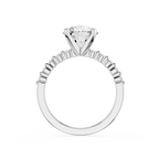 Round Cut Lab Grown Diamond Graduated Accent Engagement Ring