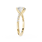 Round Cut Lab Grown Diamond Graduated Accent Engagement Ring
