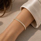 Round Bezel Set Lab Grown Diamond Tennis Bracelet