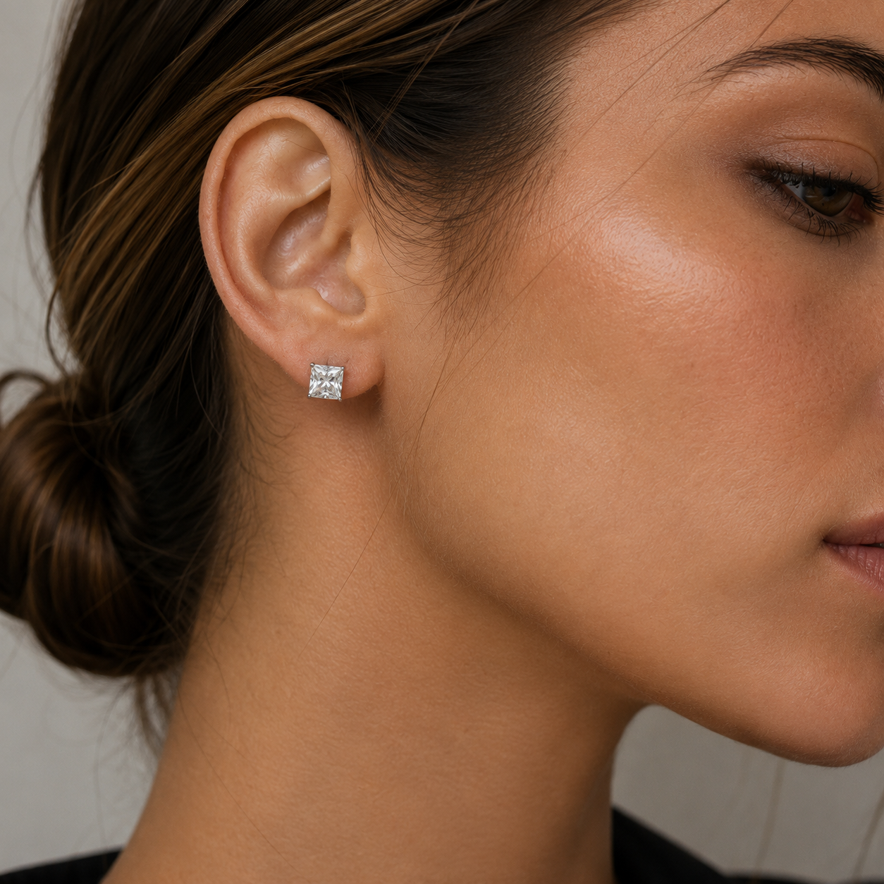 Round Brilliant Lab Grown Diamond Solitaire Stud Earrings
