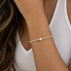 Emerald Lab Grown Diamond Center Tennis Bracelet