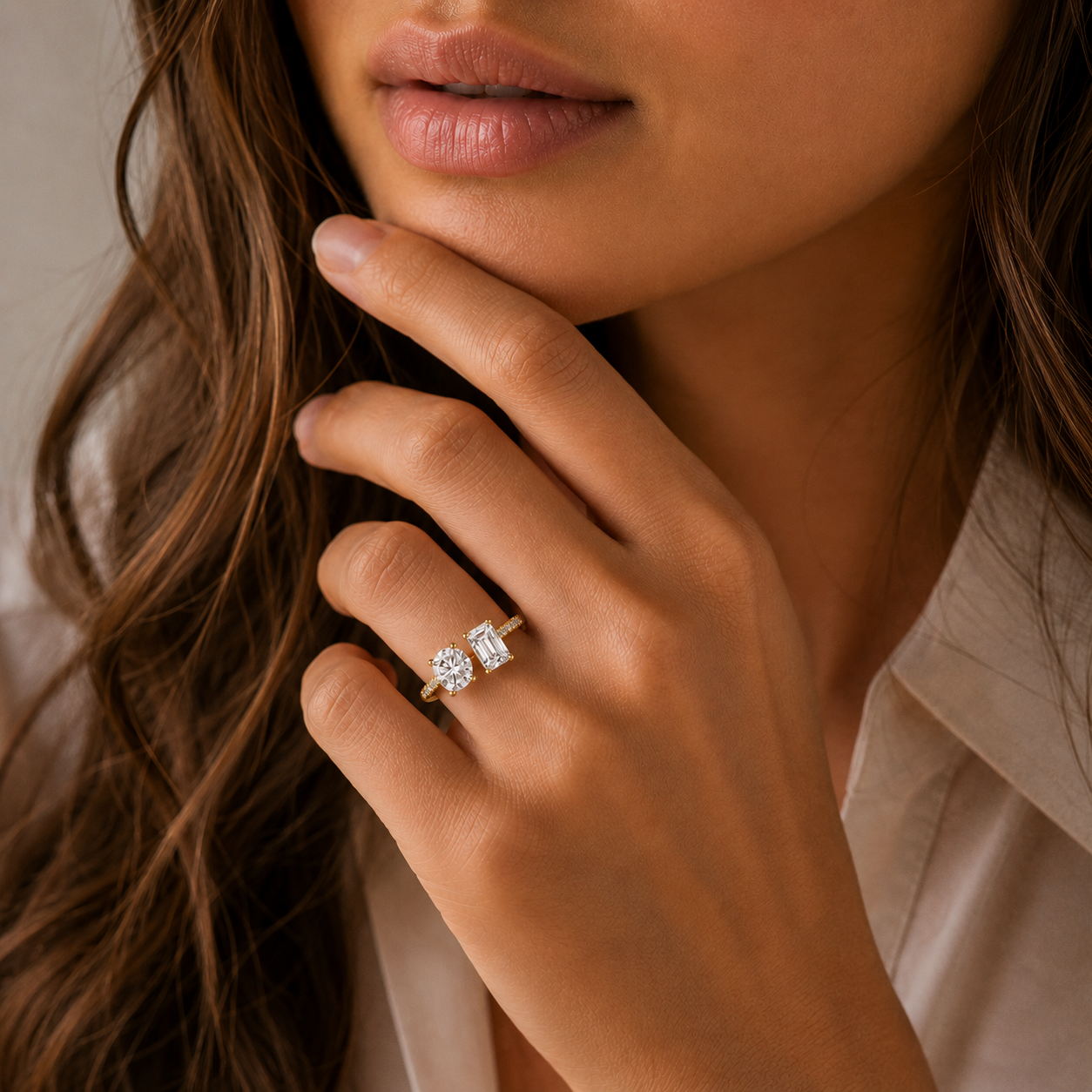 Heart Cut Lab Grown Diamond Solitaire Accent Ring