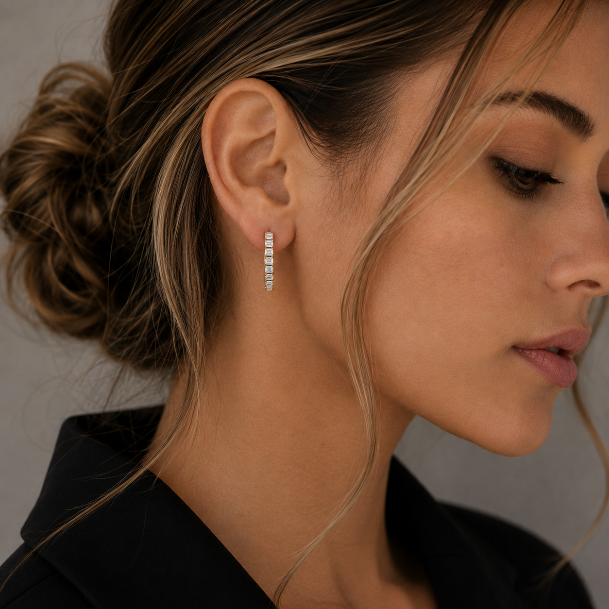 Round Lab Grown Diamond Inside Out Hoop Earrings