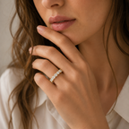 Round Cut Lab Grown Diamond Eternity Wedding Band