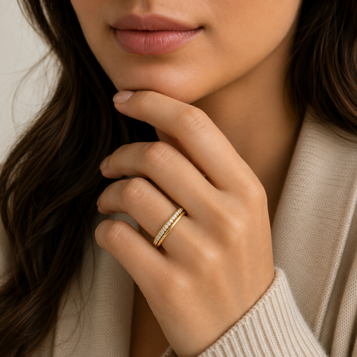 Twisted Diamond Infinity Lab Grown Diamond Wedding Band