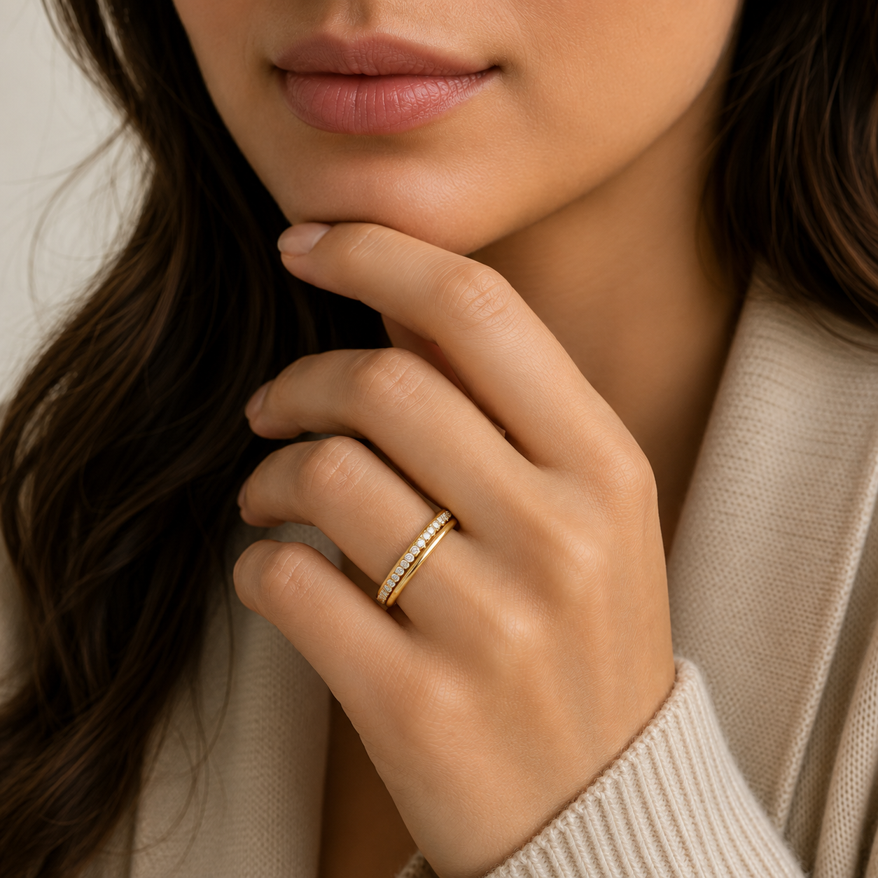Twisted Diamond Infinity Lab Grown Diamond Wedding Band