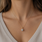 Round Lab Grown Diamond Solitaire Pendant Necklace