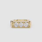 Three Stone Lab Diamond Men's Signet Ring