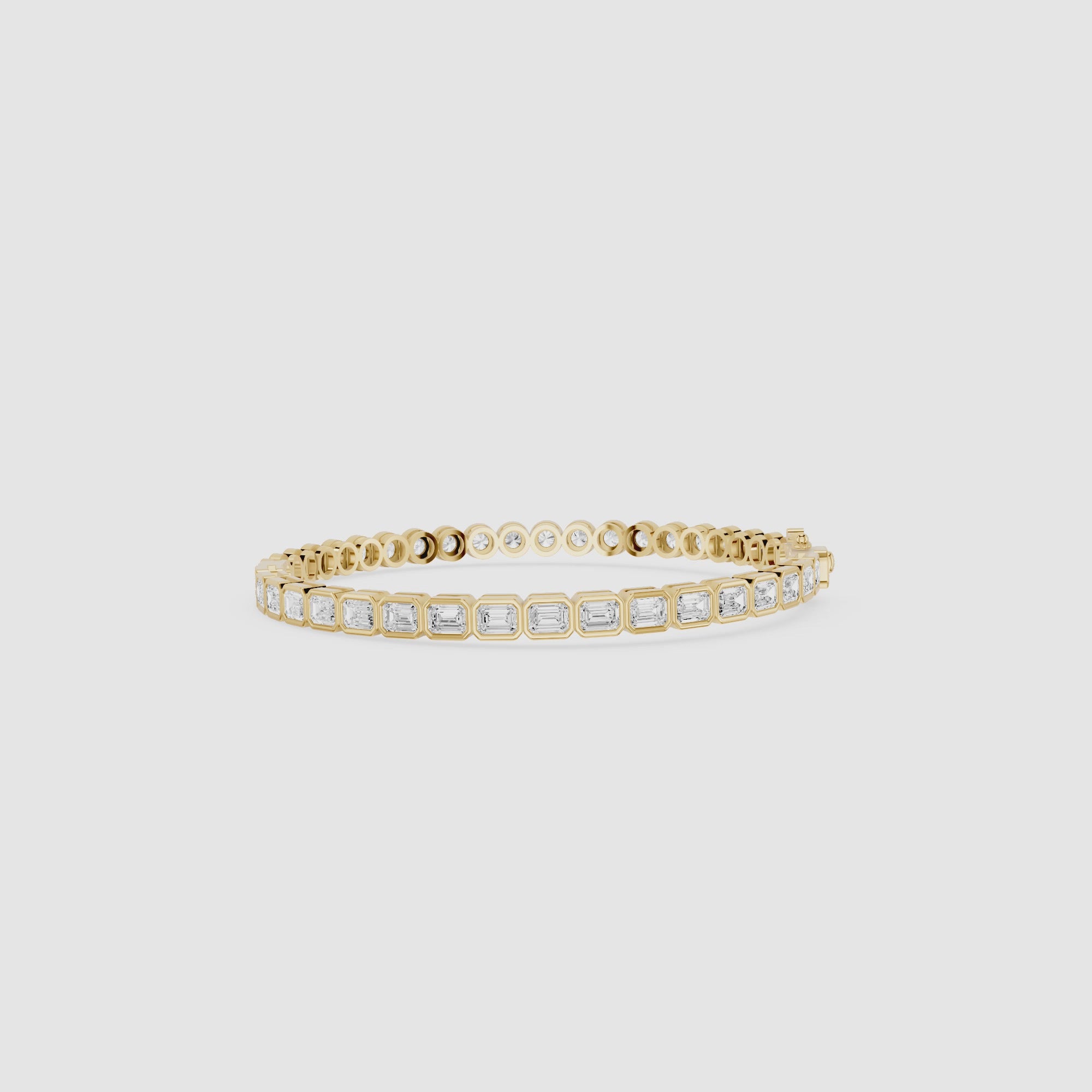 Round Bezel Set Lab Grown Diamond Tennis Bracelet