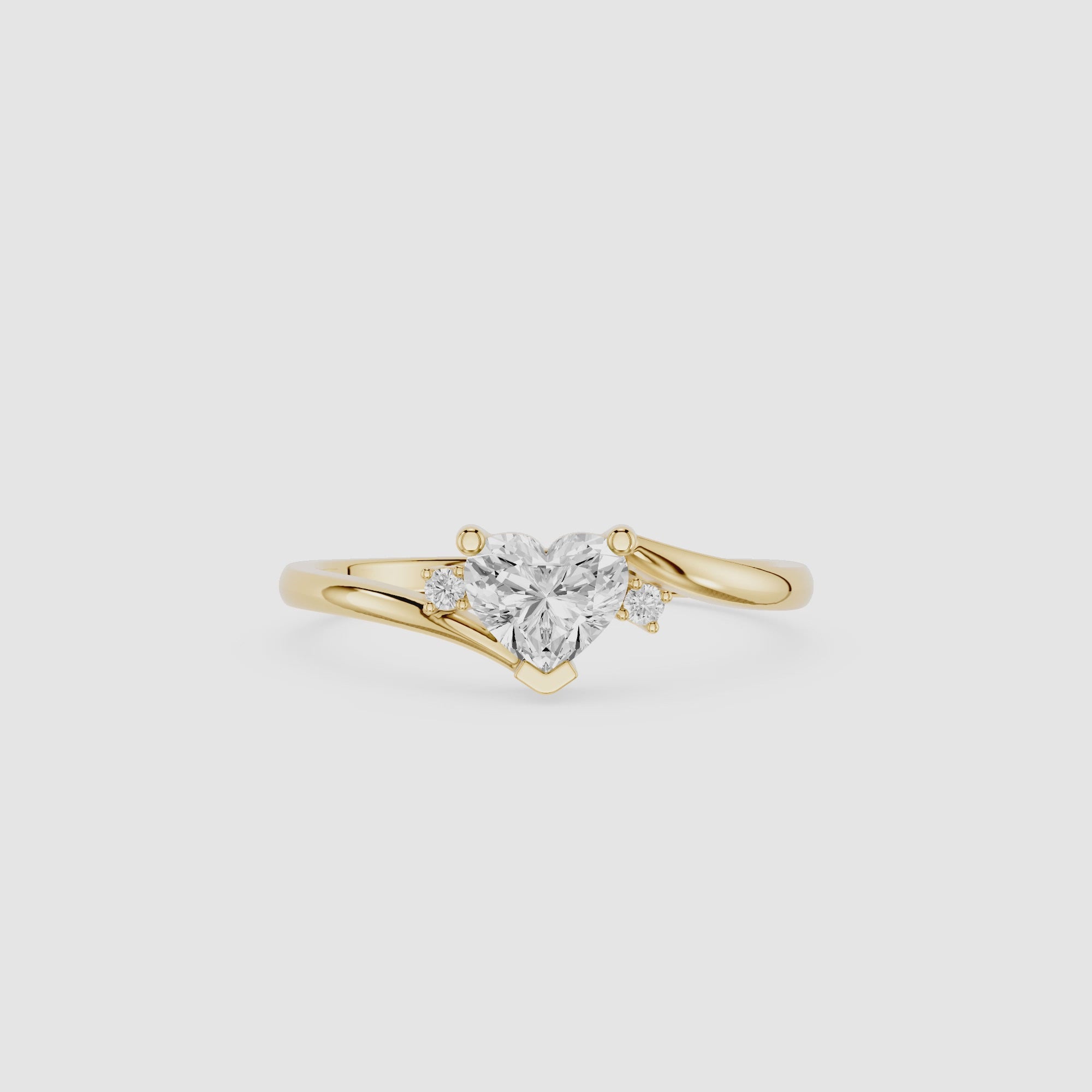 Heart Cut Lab Grown Diamond Solitaire Engagement Ring