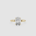 Oval Cut Lab Diamond Four Prong Solitaire Ring