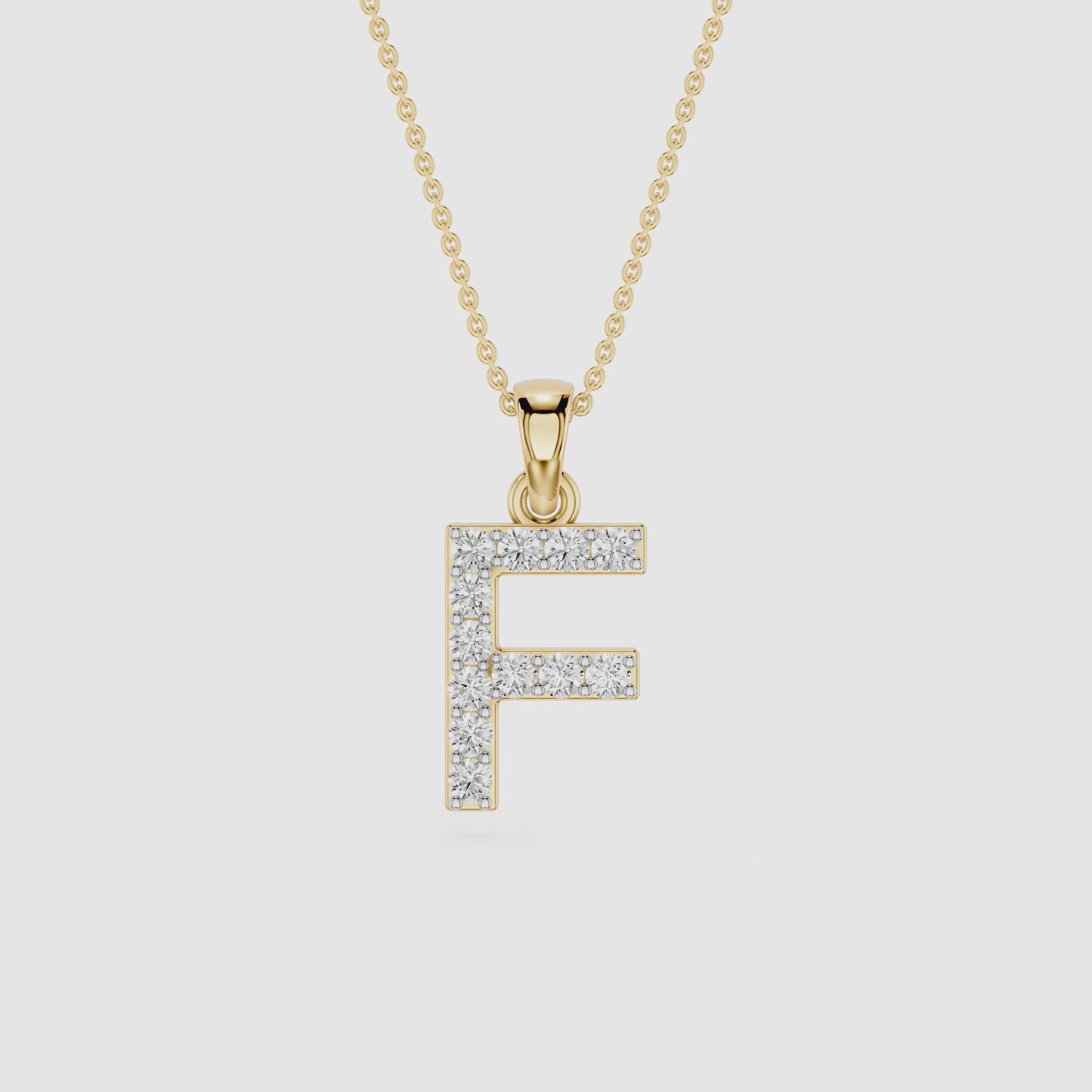 F Lab Grown Diamond Initial Pendant Necklace