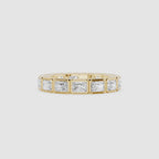 Radiant Cut Lab Grown Diamond Bezel Eternity Wedding Band