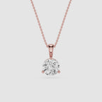 Round Lab Grown Diamond Solitaire Pendant Necklace