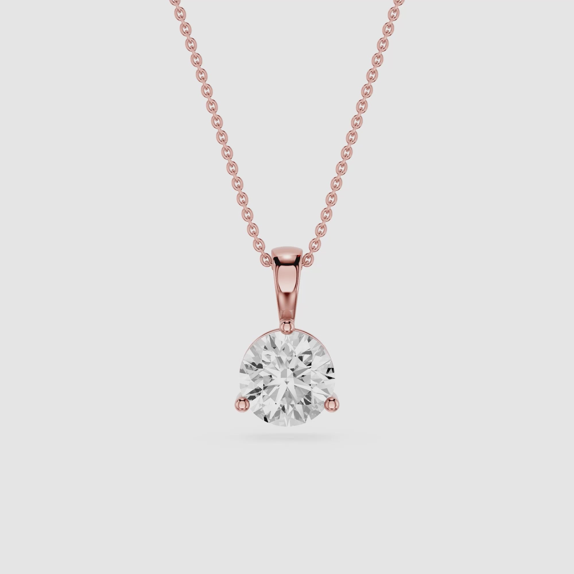 Round Lab Grown Diamond Solitaire Pendant Necklace