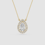 Pear Lab Grown Diamond Halo Pendant Necklace