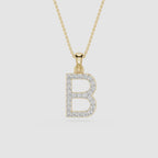 B Lab Grown Diamond Initial Pendant Necklace