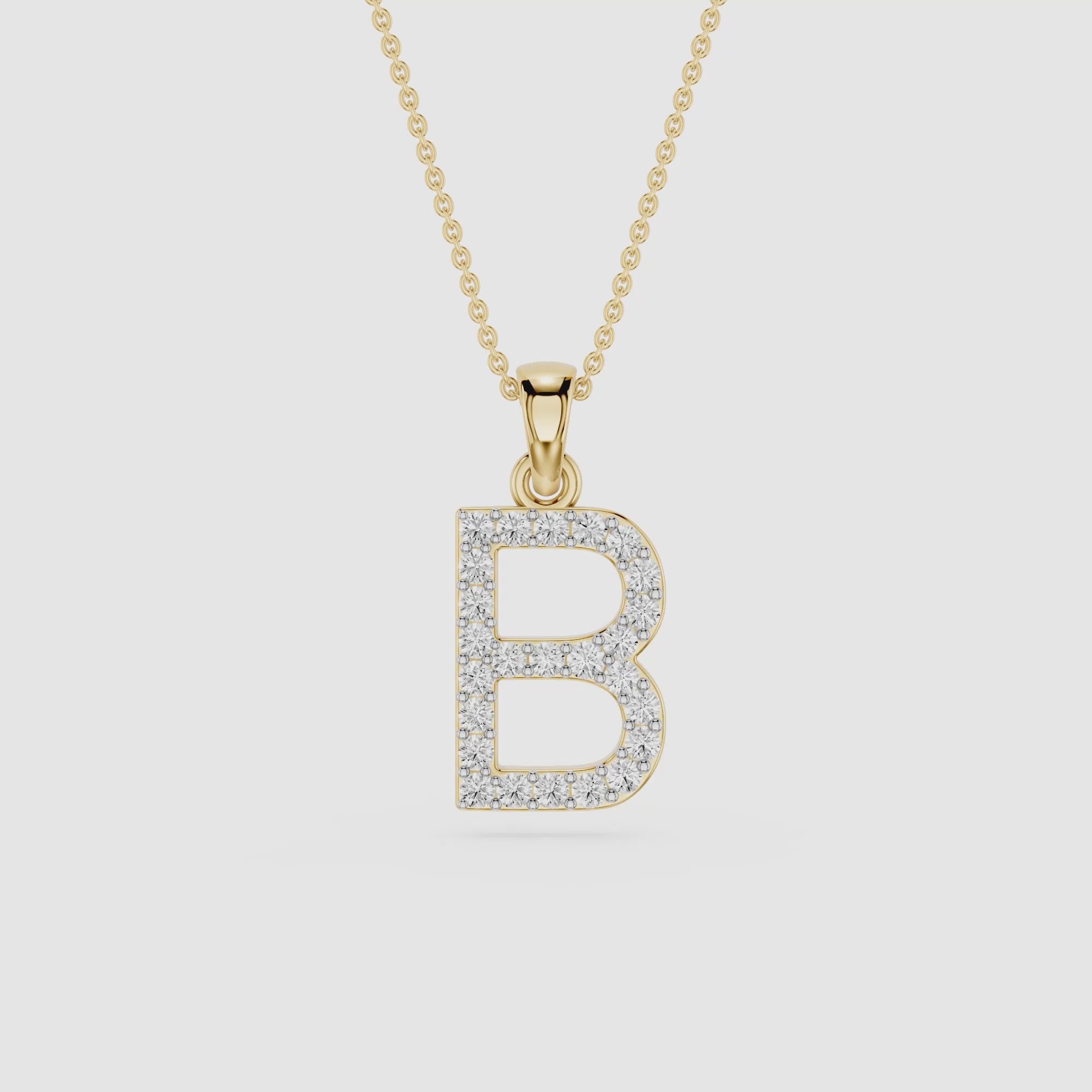 B Lab Grown Diamond Initial Pendant Necklace