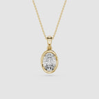 Oval Lab Grown Diamond Solitaire Pendant Necklace