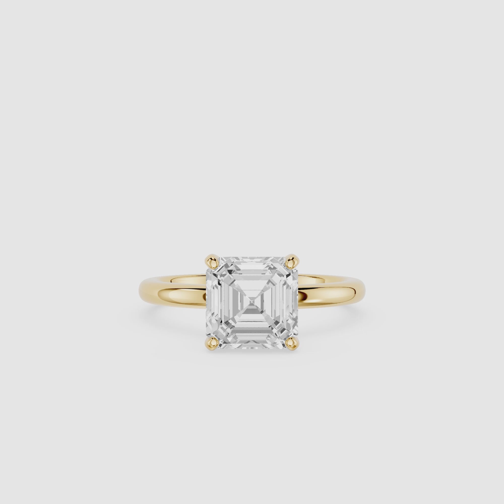 Square Emerald Cut Lab Diamond Solitaire Ring