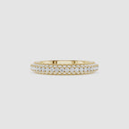 Triple Row Round Cut Lab Grown Diamond Wedding Band
