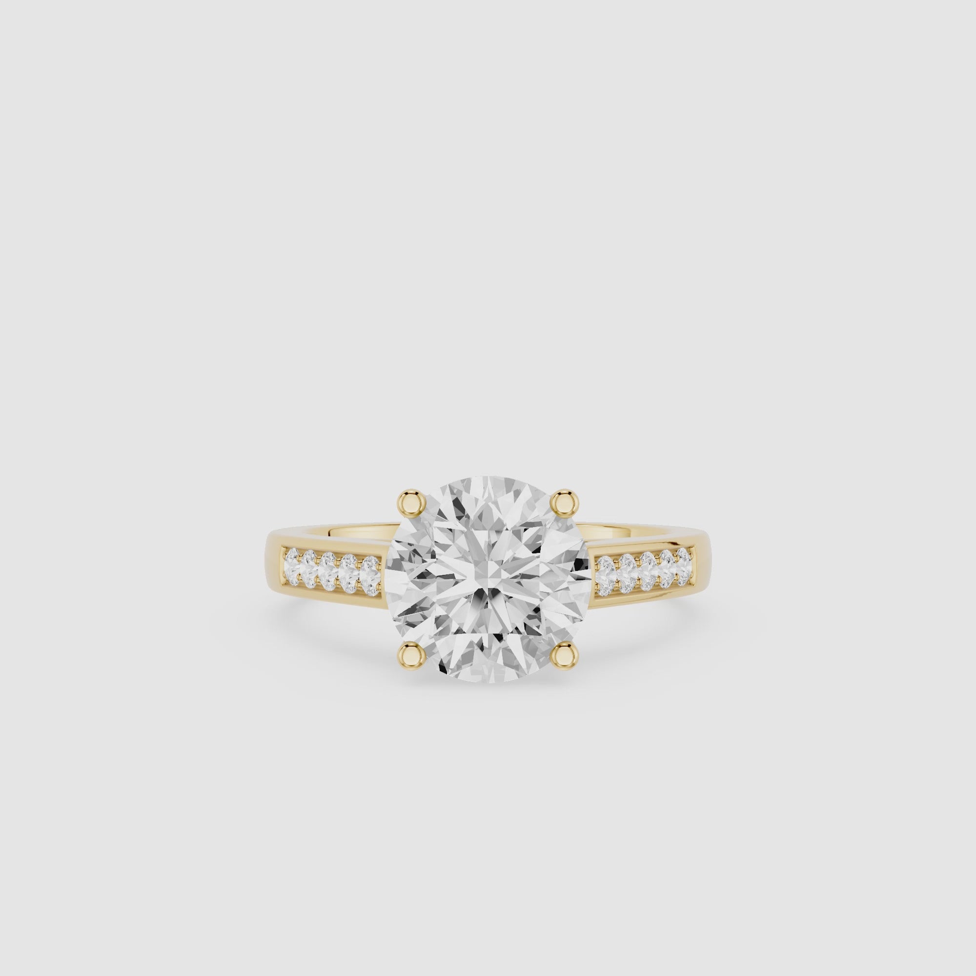 Round Cut Lab Grown Diamond Channel Accent Ring