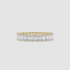 Emerald Cut Lab Grown Diamond Eternity Wedding Band