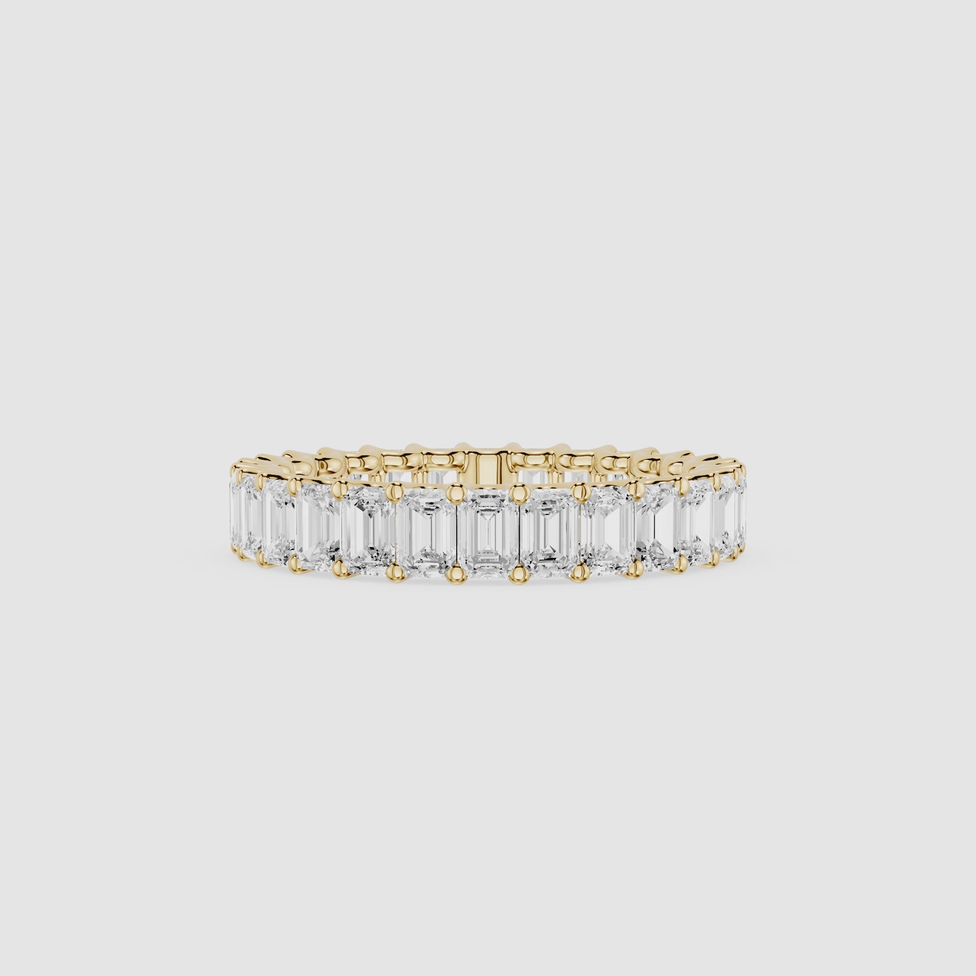 Emerald Cut Lab Grown Diamond Eternity Wedding Band