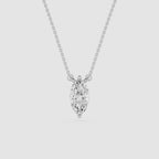 Marquise Cut Lab Grown Diamond Floating Pendant Necklace