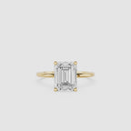 Emerald Lab Diamond Four Prong Solitaire Ring