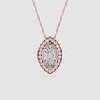 Marquise Lab Grown Diamond Halo Pendant Necklace