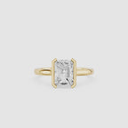 Radiant Cut Lab Grown Diamond Bezel Engagement Ring