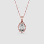 Oval Lab Grown Diamond Solitaire Pendant Necklace