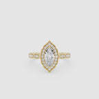 Marquise Halo Lab Diamond Engagement Ring