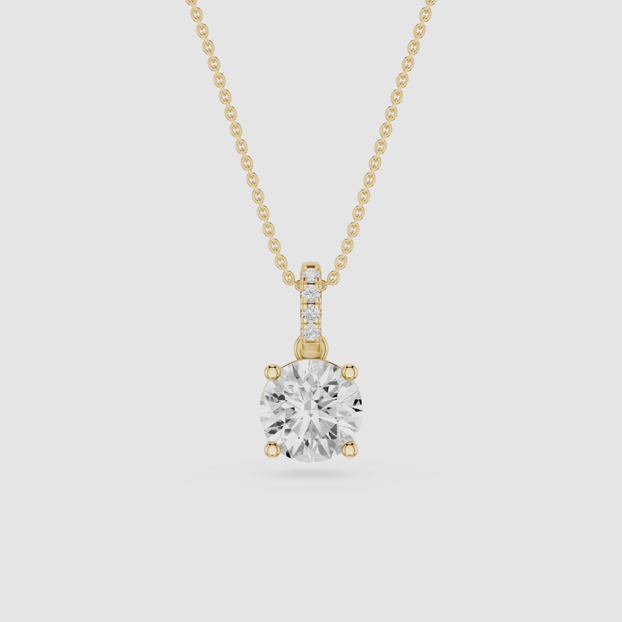 Round Lab Grown Diamond Classic Bail Pendant