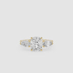 Cushion Cut Lab Diamond Three Stone Pear Ring