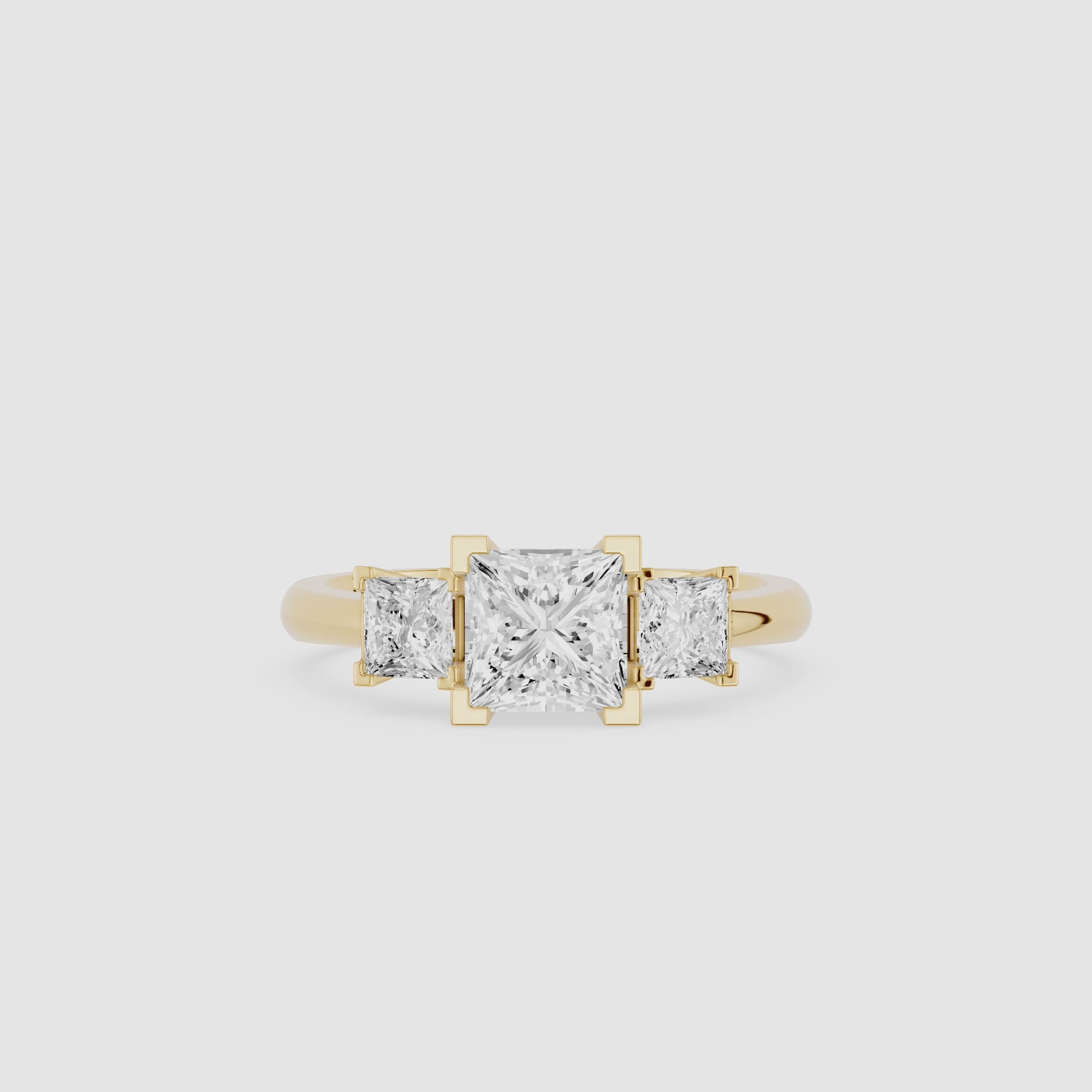 Princess Cut Lab Diamond Three Stone Ring