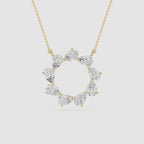 Pear Lab Grown Diamond Open Circle Pendant Necklace