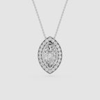 Marquise Lab Grown Diamond Halo Pendant Necklace