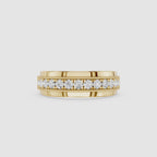 Round Cut Channel Set Lab Diamond Men's Band Ring