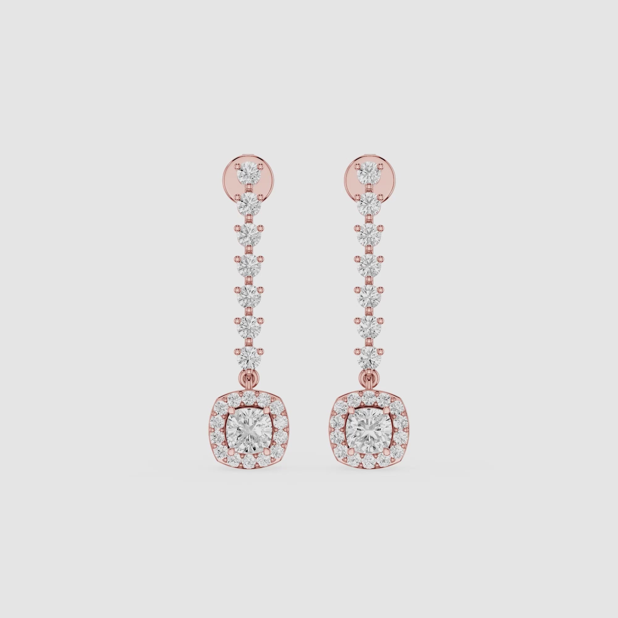 Aurora Halo Lab Grown Diamond Drop Earrings
