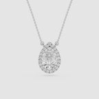 Pear Lab Grown Diamond Halo Pendant Necklace