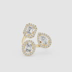 Multi Shape Lab Diamond Open Wrap Halo Ring