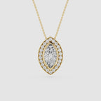 Marquise Lab Grown Diamond Halo Pendant Necklace