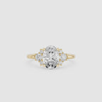 Oval Cut Lab Grown Diamond Cluster Engagement Ring