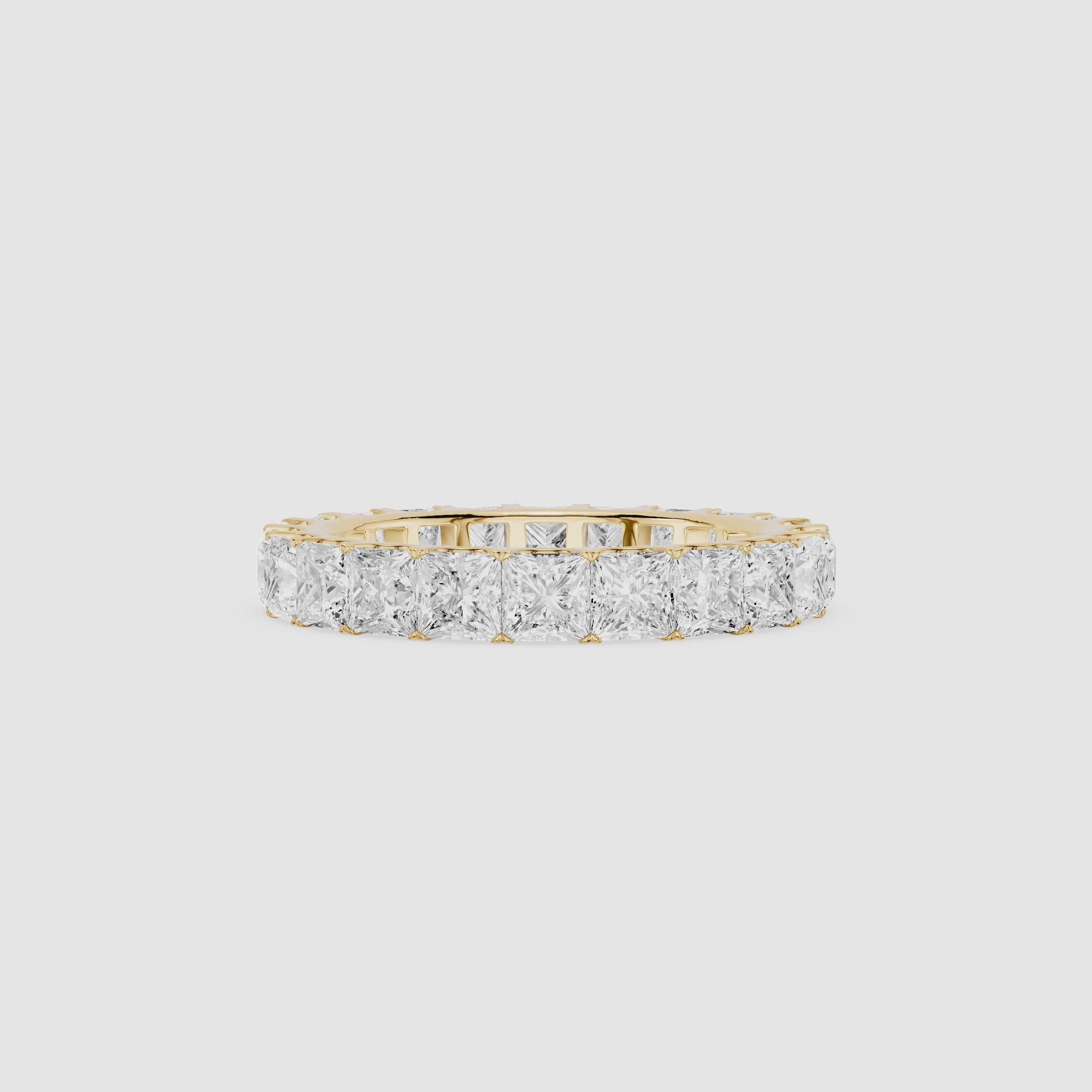 Princess Cut Lab Grown Diamond Eternity Wedding Band