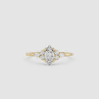 Marquise Cluster Lab Diamond Engagement Ring