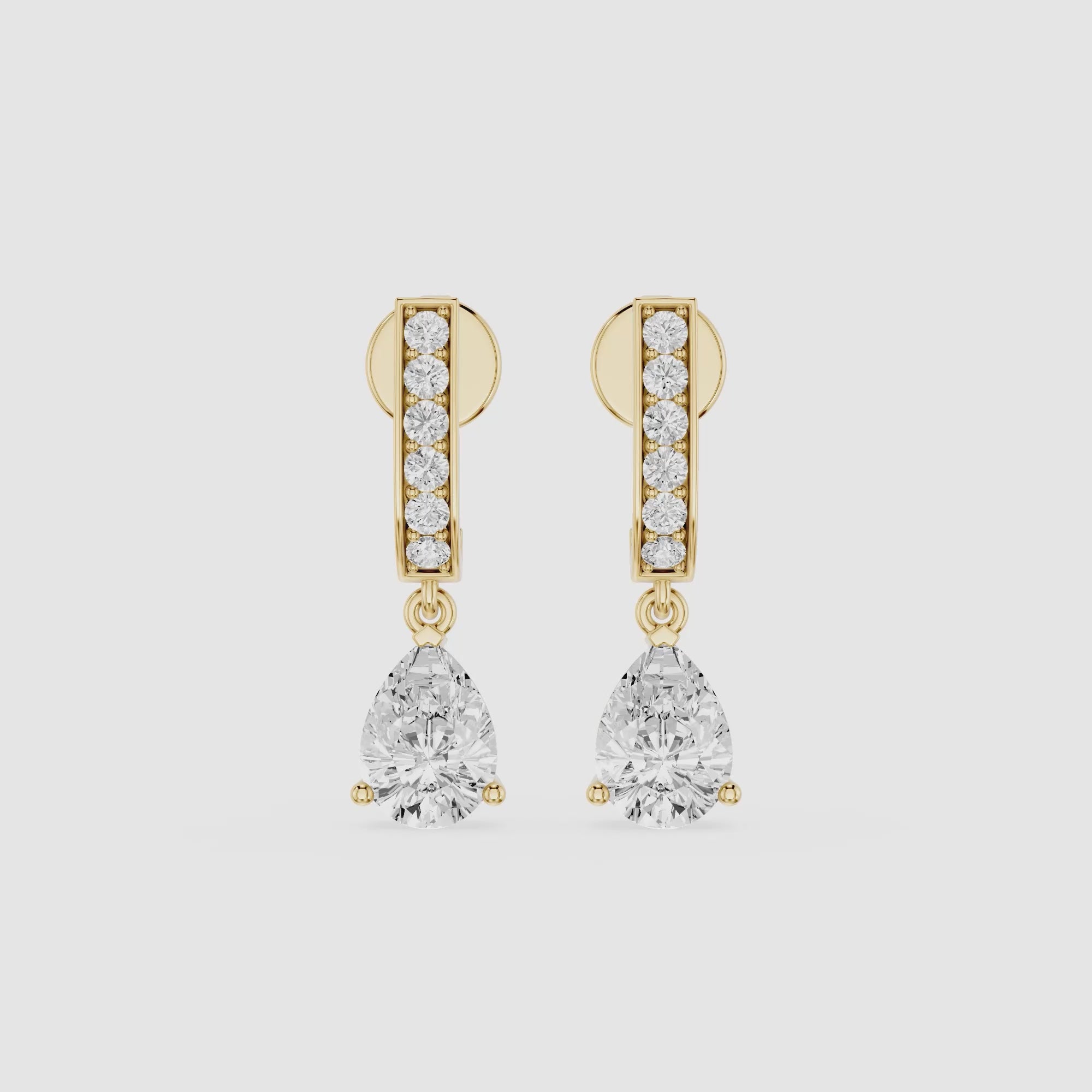 Pear Drop Lab Grown Diamond Dangle Earrings