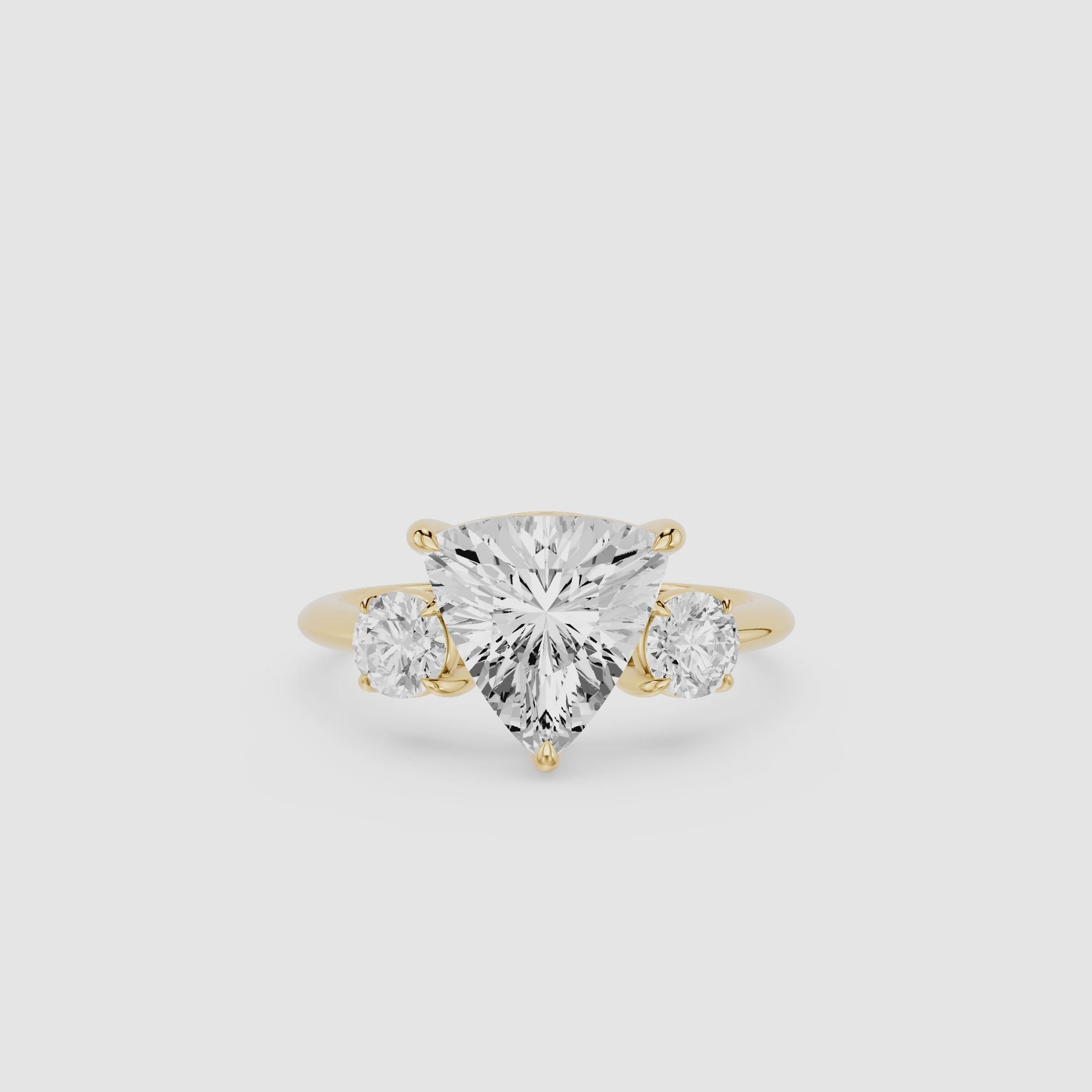 Trillion Cut Lab Diamond Three Stone Ring